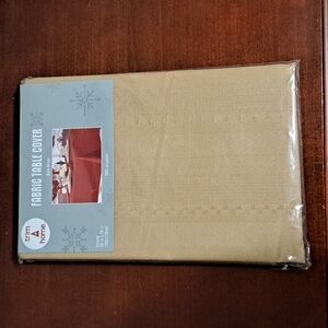 Table Cloth Fabric Table Cover Oblong Gold Polyester In Sealed Package